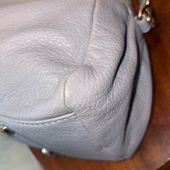 Marc Jacobs  Dome top satchel shoulder bag  Crossbody bag  leather blue gray EUC - Picture 16 of 17